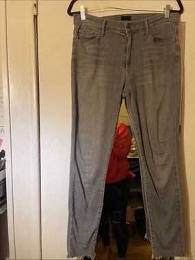 MOTHER: The Looker Ankle Fray, women’s High waisted jeans